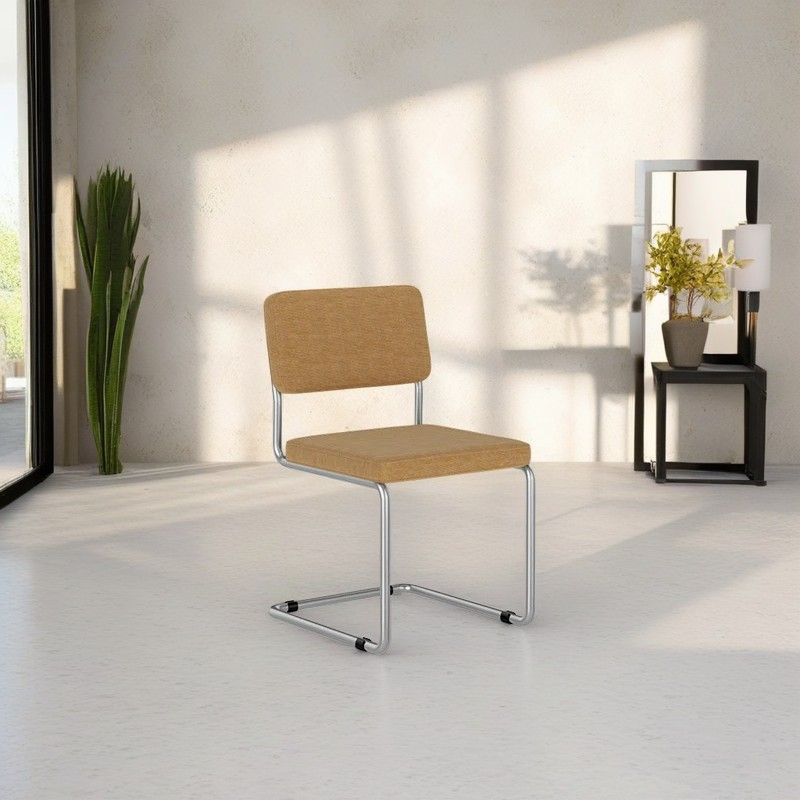 Nordic Fabric Steel Bracket Dining Chair