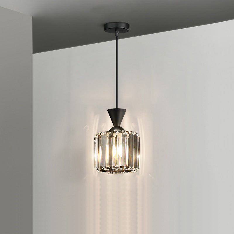 Contemporary Radiant Prismatic Crystal Pendant Light
