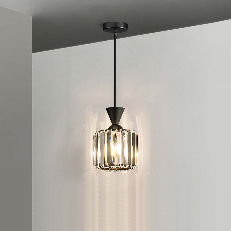 Contemporary Radiant Prismatic Crystal Pendant Light