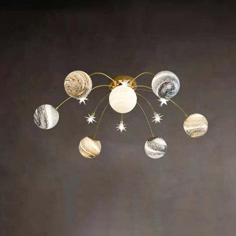 Nordic Kids Iron Glass Earth Planet 13-Light Light