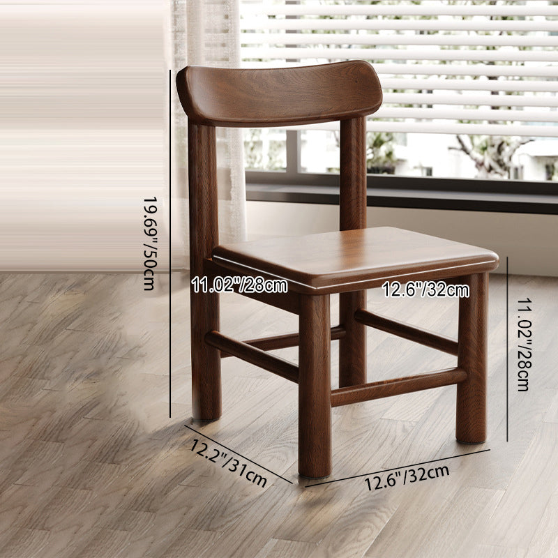 Minimalist Square Leather Solid Wood Chair — B - Gray