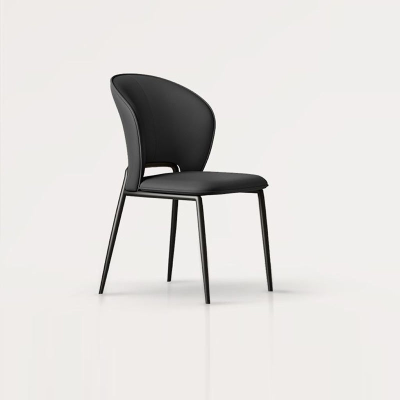 Modern Fiber Leather Metal Dining Chair