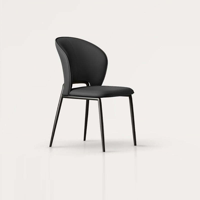 Modern Fiber Leather Metal Dining Chair