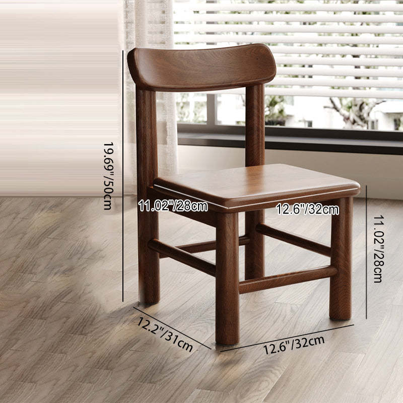 Minimalist Square Leather Solid Wood Chair — B - Gray