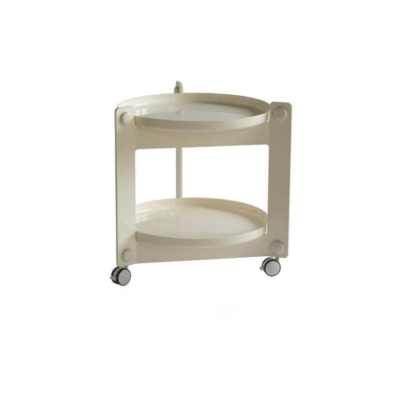 Contemporary Round PET Acrylic 2-Tier End Table — Green White
