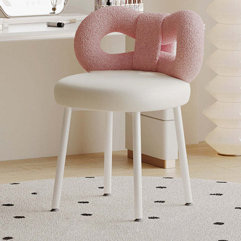 Modern Art Deco Butterfly Leather Iron Vanity Stool
