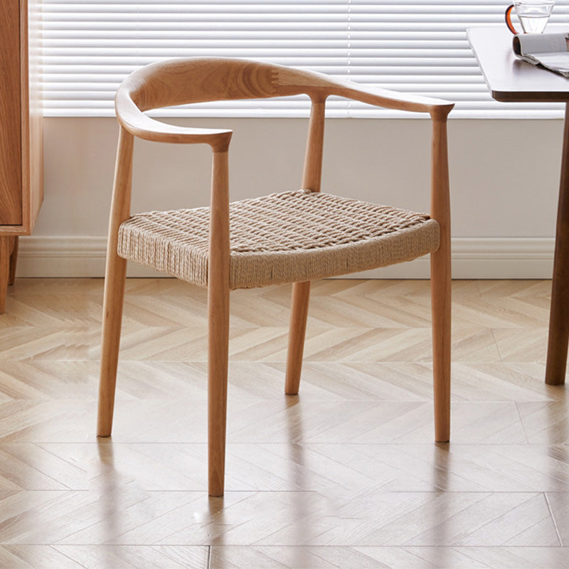 Vintage Braided Rope Wood Dining Chair