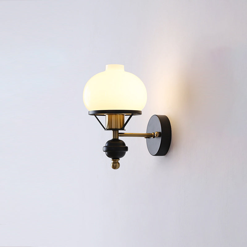 French Geometric Circle Glass Iron Sconce