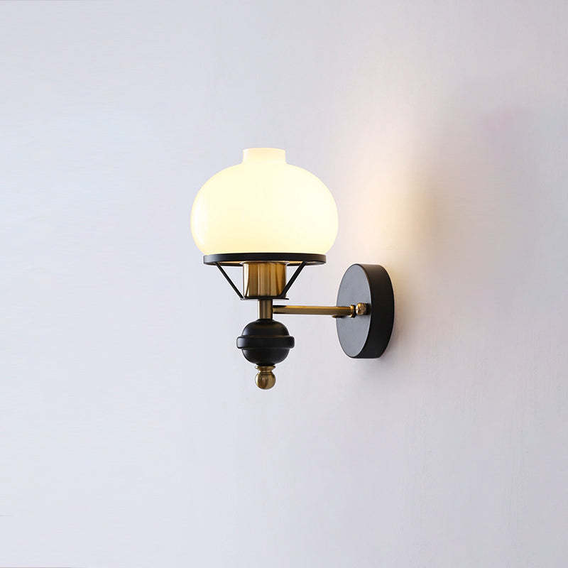 French Geometric Circle Glass Iron Sconce