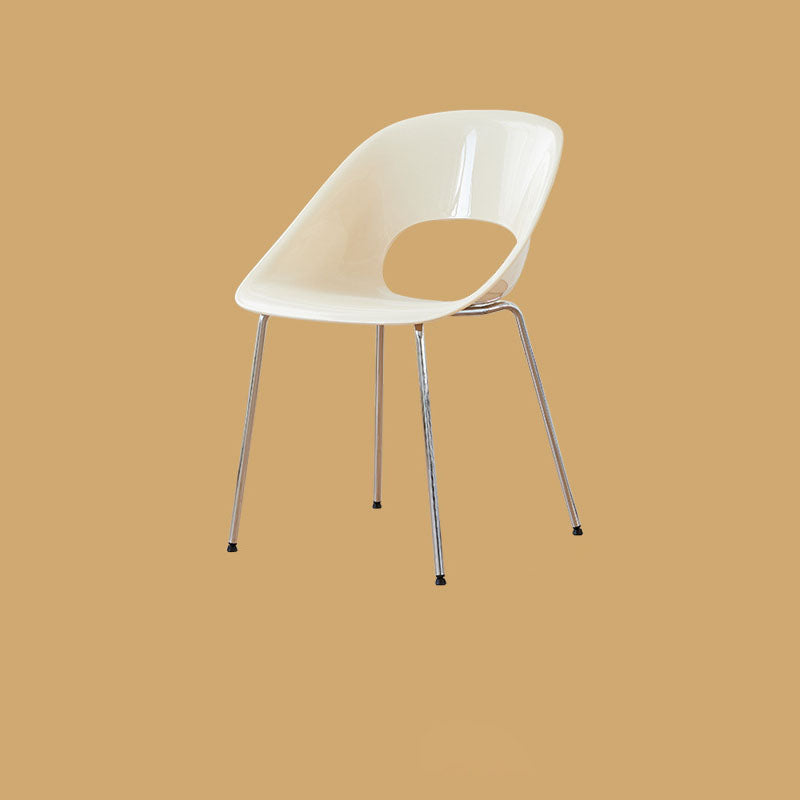 Minimalist Ring Curved Plastic Alloy Dining Chair