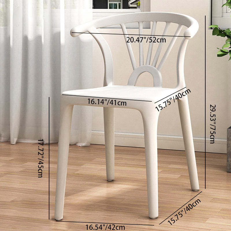 Scandinavian Arc Plastic Stackable Dining Chair — Blue