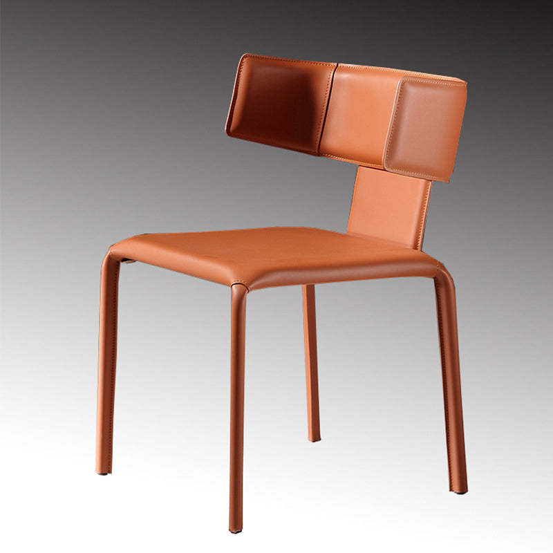 Contemporary Leather Steel Dining Chair
