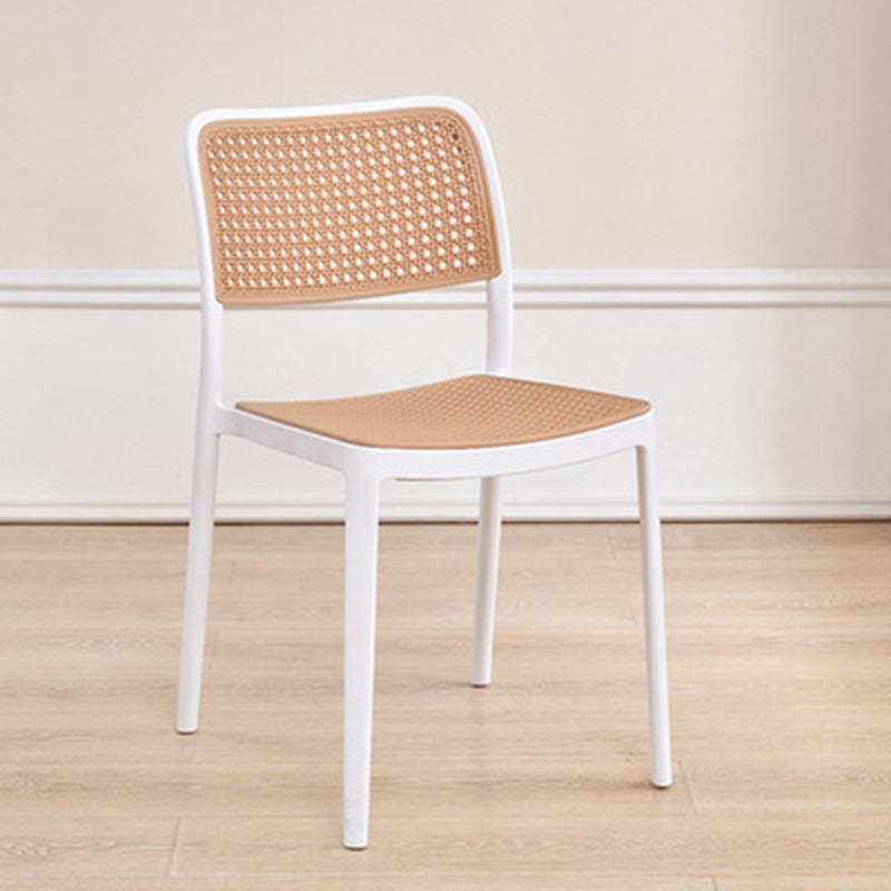 Lighom minimalist rattan-look stackable gray dining chairs & benches