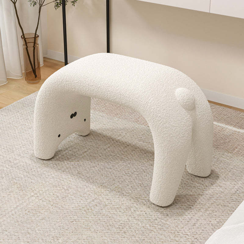 Curved Faux Fur Cat Vanity Stool