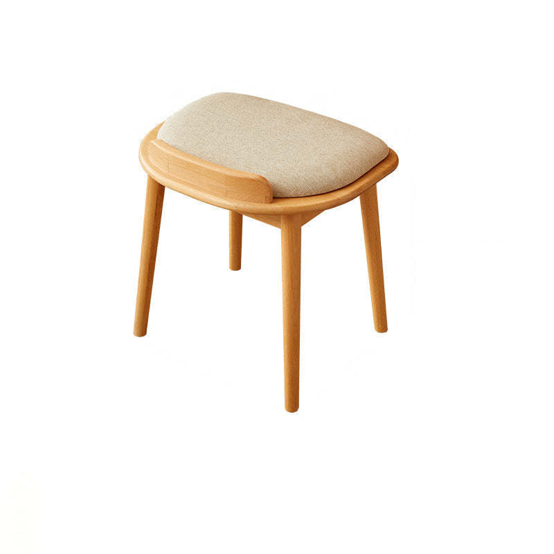 Japanese Arc Fabric Wood Vanity Stool