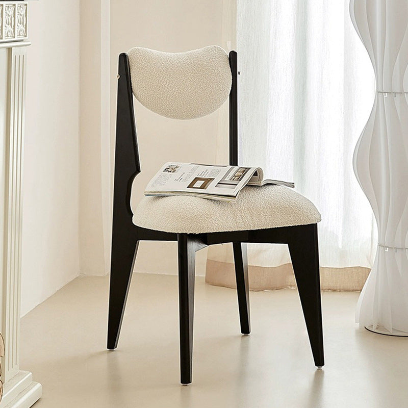 Nordic Ash Velvet Metal Crescent Dining Chair