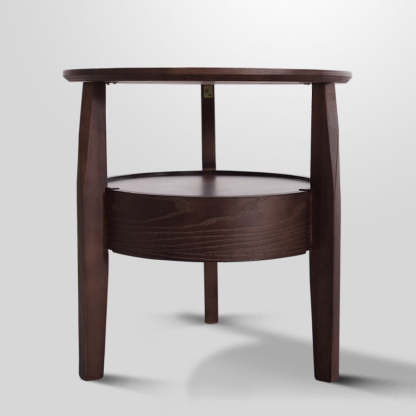 Minimalist Round Wood Double Coffee Table