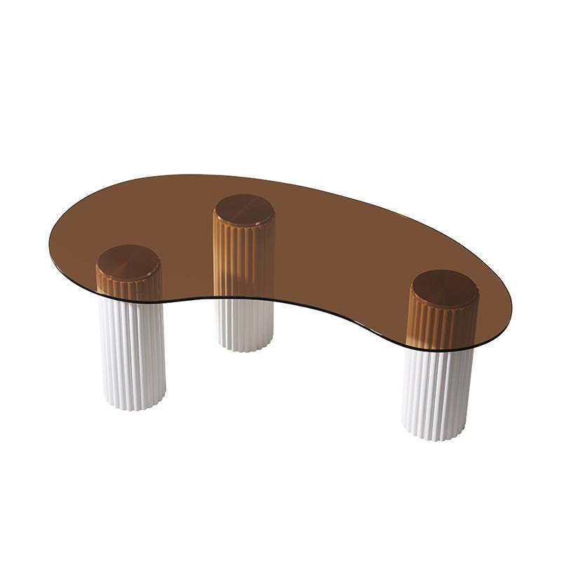 Scandinavian Arch Teardrop Tempered Glass Coffee Table