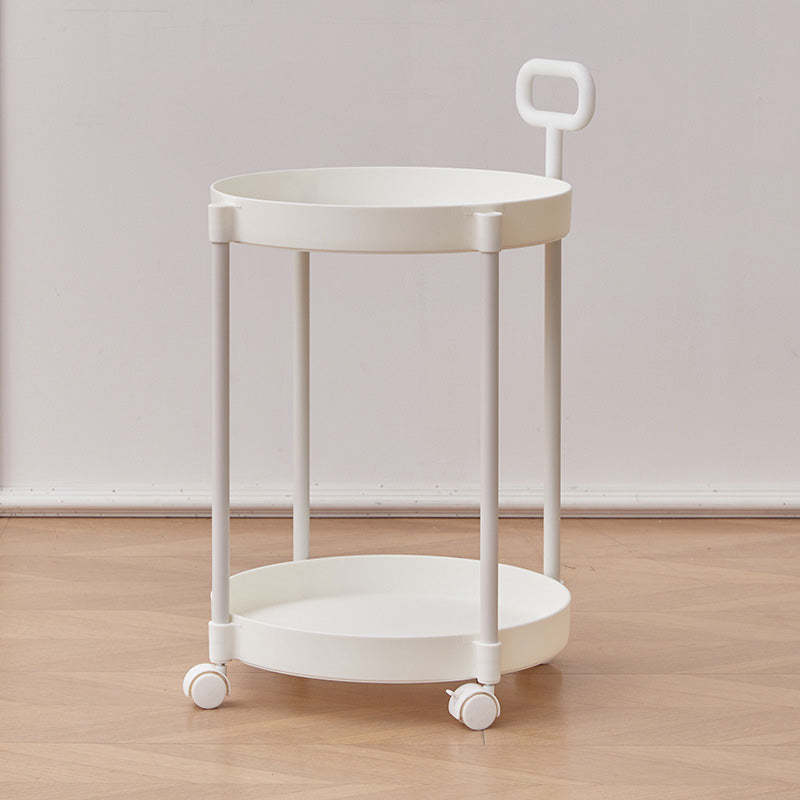 Black minimalist 2-tier rotating coffee tables
