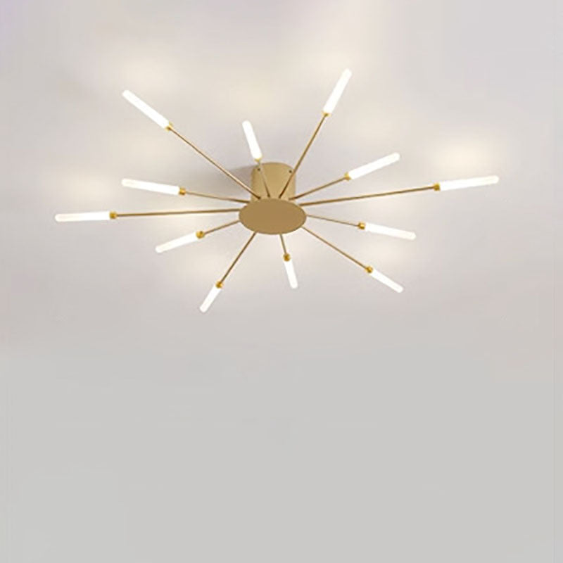 Minimalist Iron Radiant Round Ceiling Light