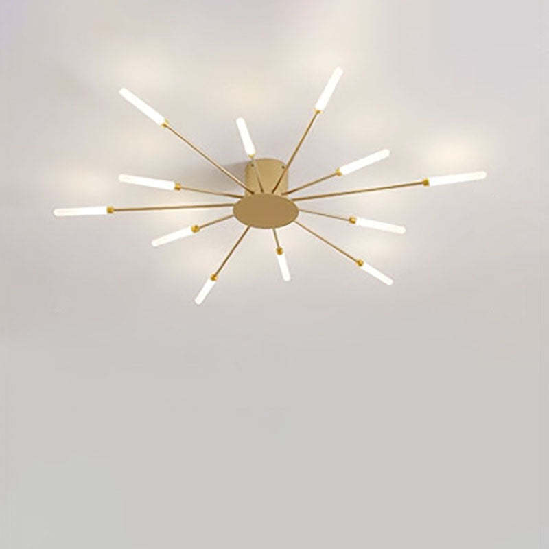 Minimalist Iron Radiant Round Ceiling Light