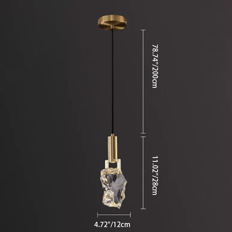 Modern Luxe Copper Crystal Stone Pendant