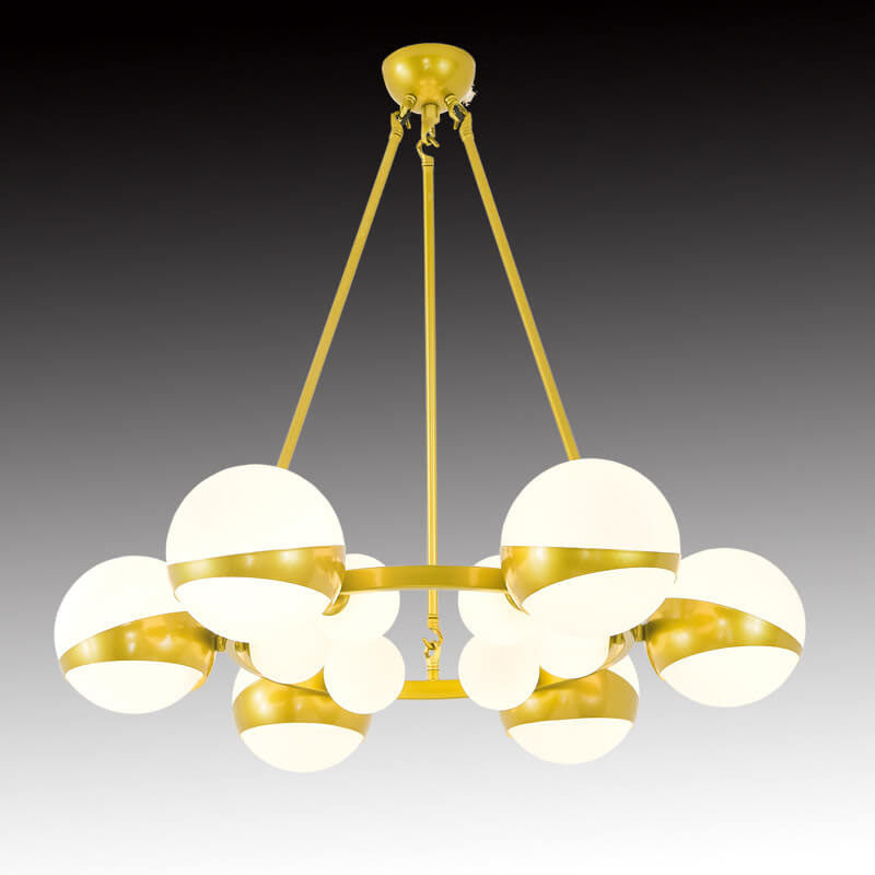 Modern Gold Wrought Iron Glass Ball Chandelier