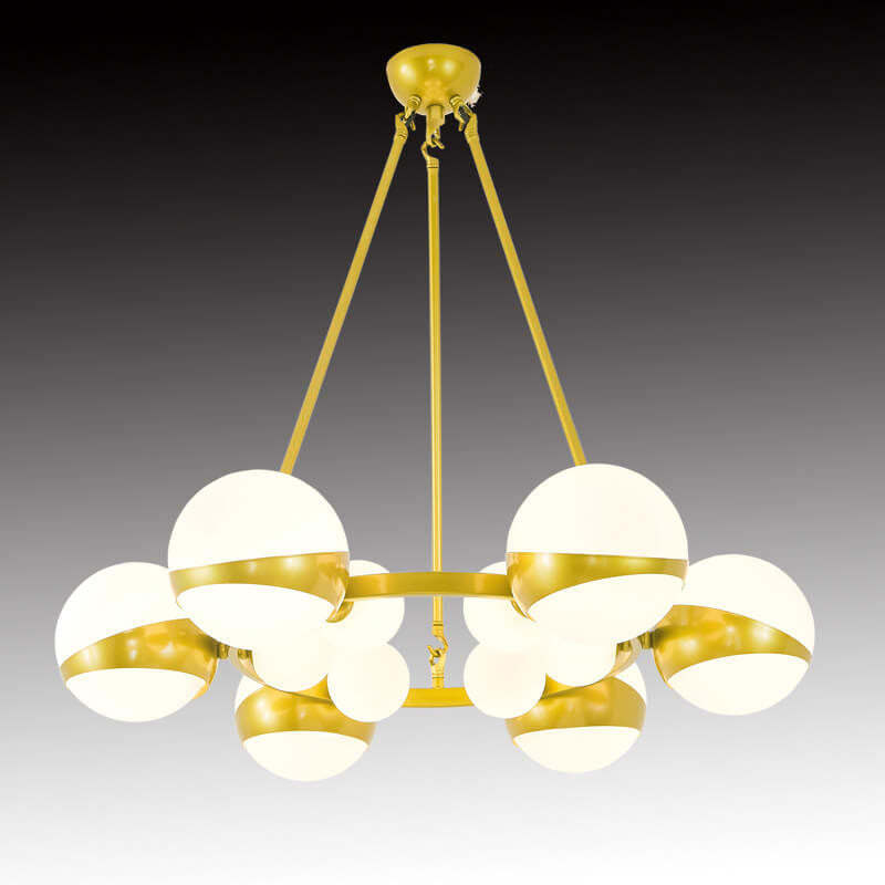 Modern Gold Wrought Iron Glass Ball Chandelier