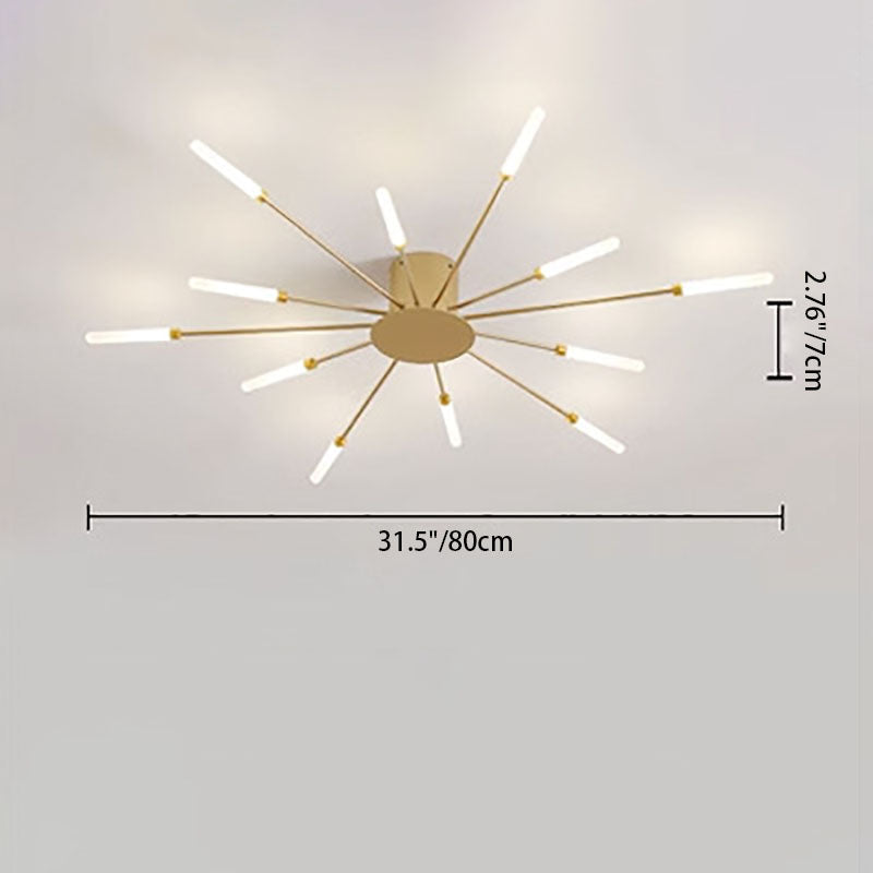 Minimalist Iron Radiant Round Ceiling Light