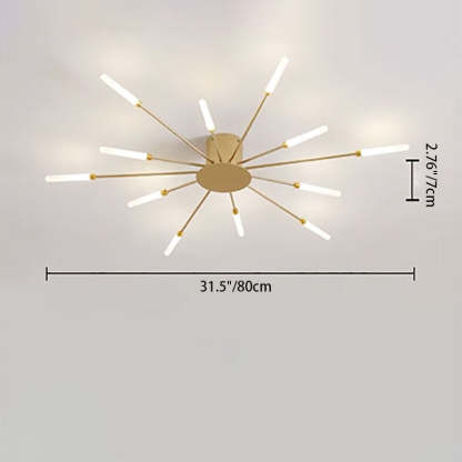 Minimalist Iron Radiant Round Ceiling Light