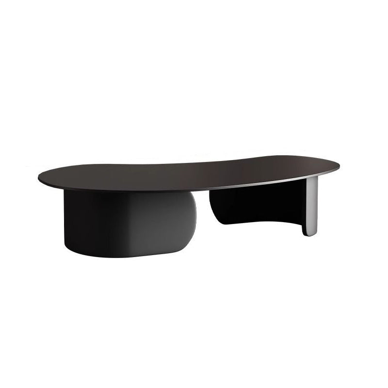 Minimalist Cashew Rock Slab Steel End Table
