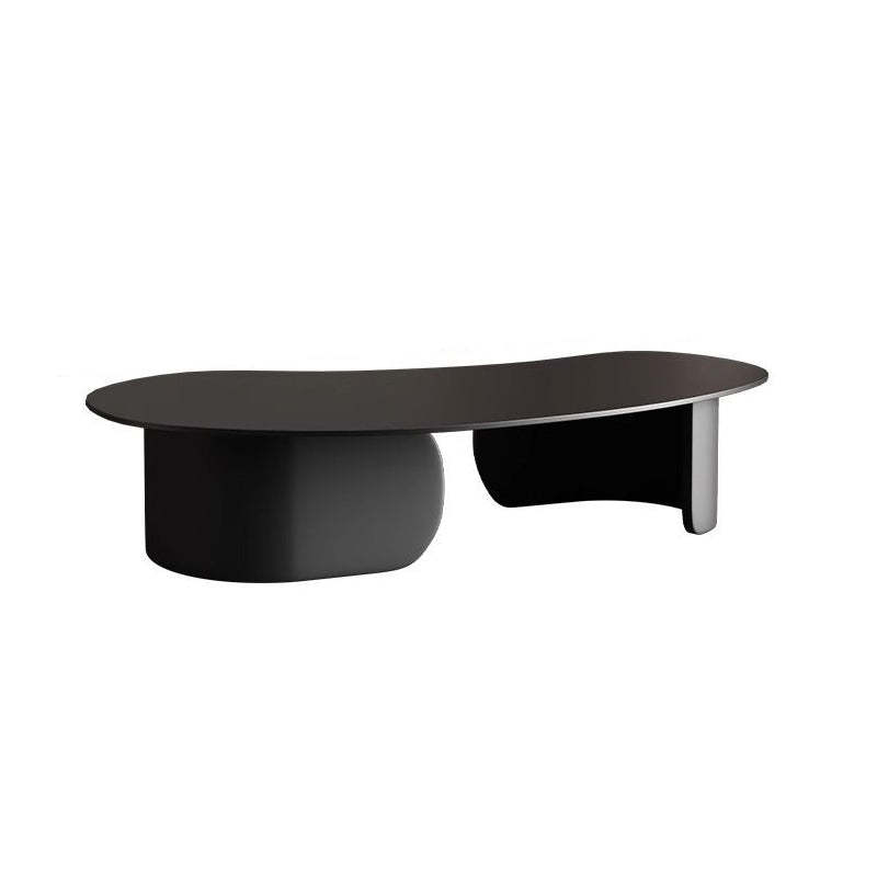 Minimalist Cashew Rock Slab Steel End Table