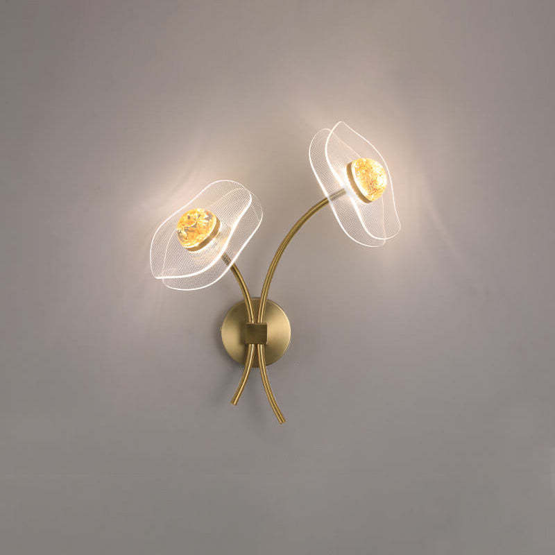 European Lotus Acrylic LED Sconce — Right - Lotus A / 110V-120V For US/CA