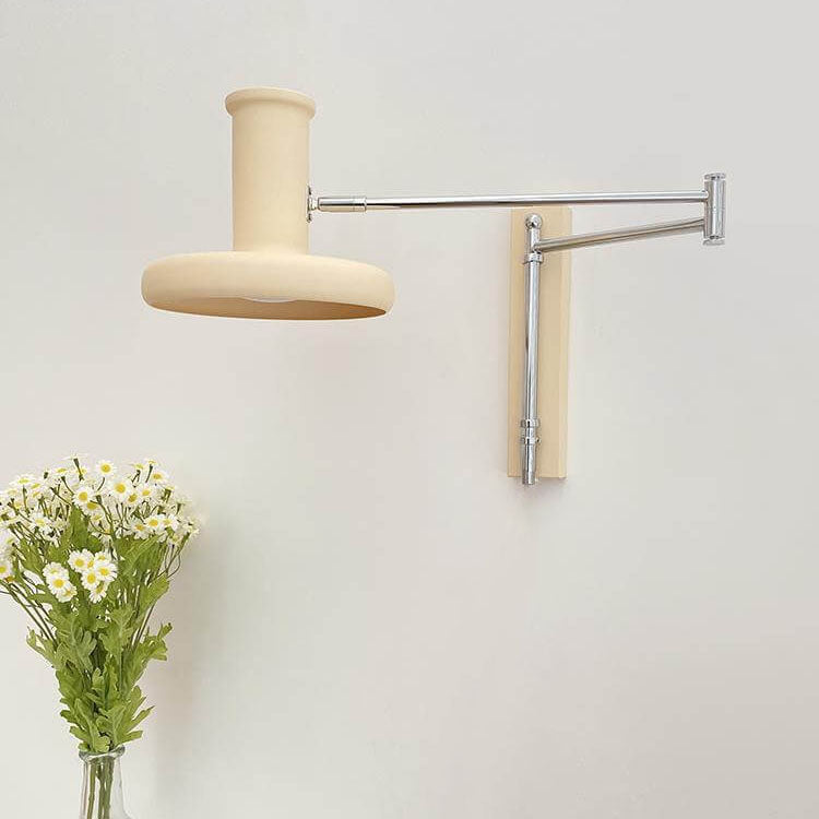 Nordic Minimalist Beige Swing Arm Sconce