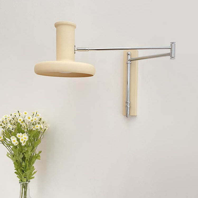 Nordic Minimalist Beige Swing Arm Sconce