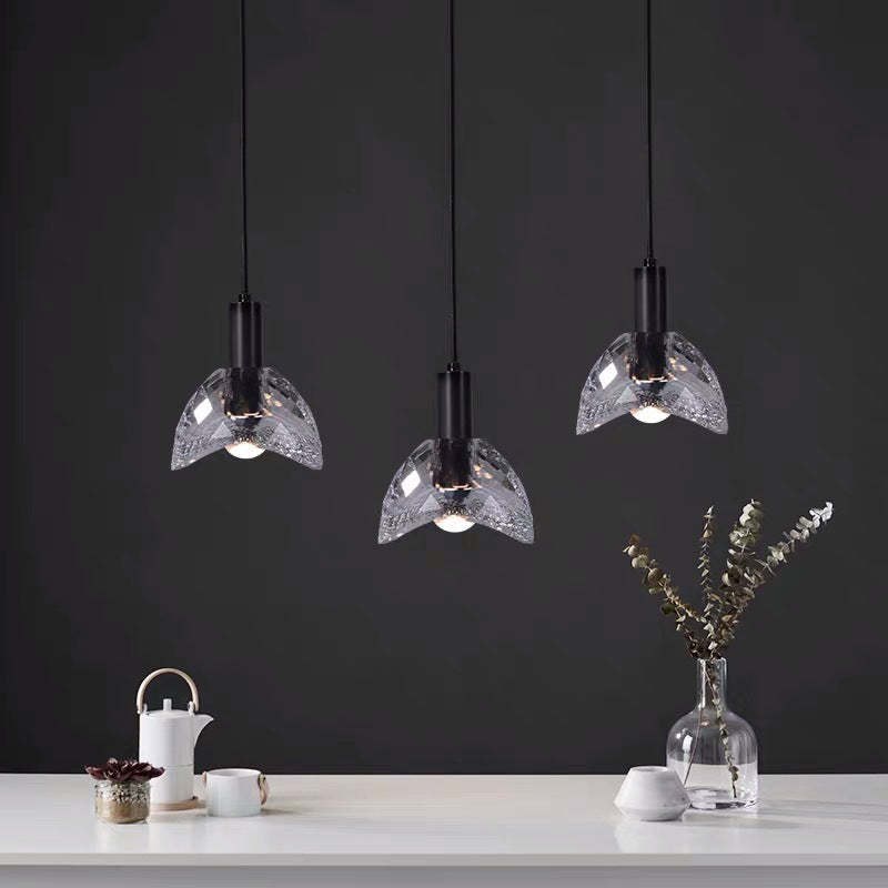Contemporary Curve Crystal Brass Pendant Light