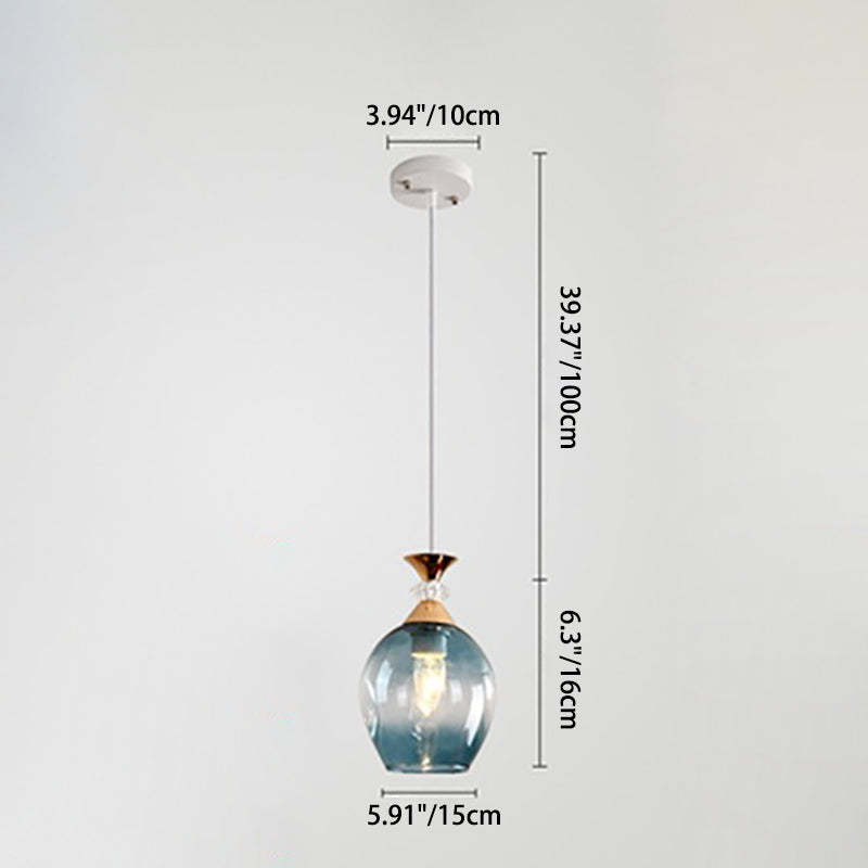 Nordic Gradient Glass Orb 1/3 Light Chandelier