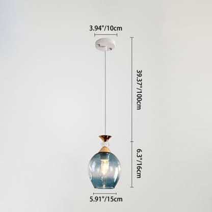 Nordic Gradient Glass Orb 1/3 Light Chandelier