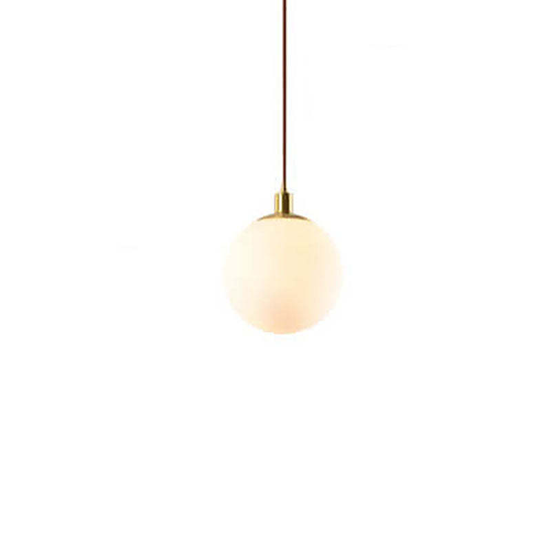 Nordic Minimalist White Orb Pendant Light
