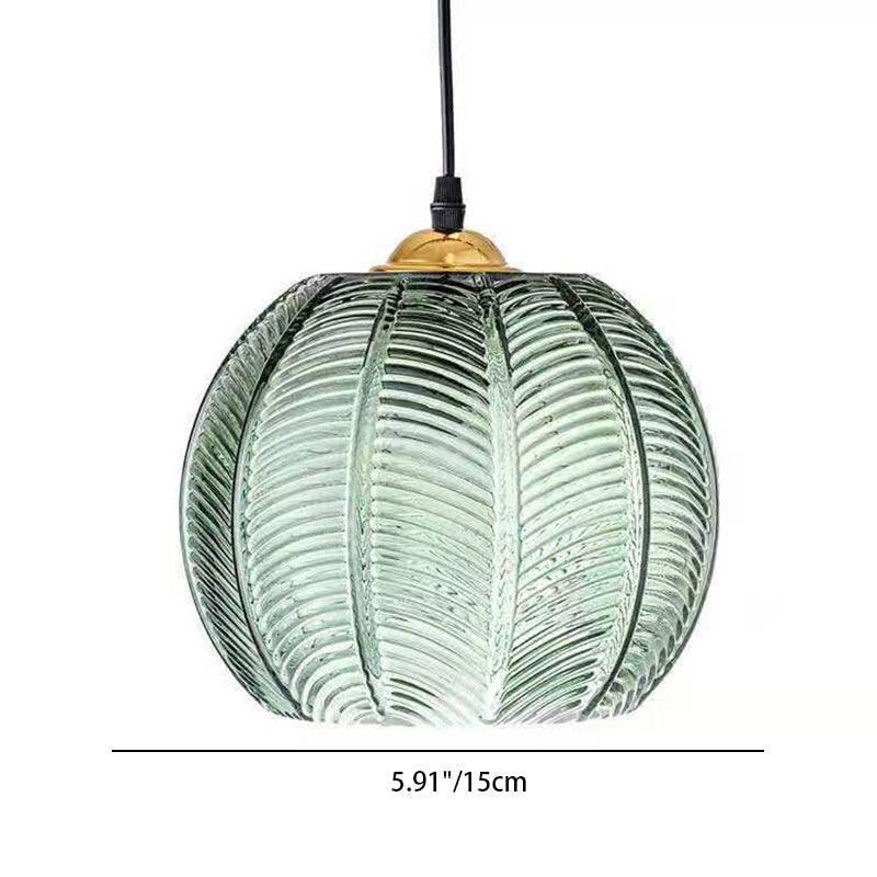 Green Leaf Glass Ball Pendant Light