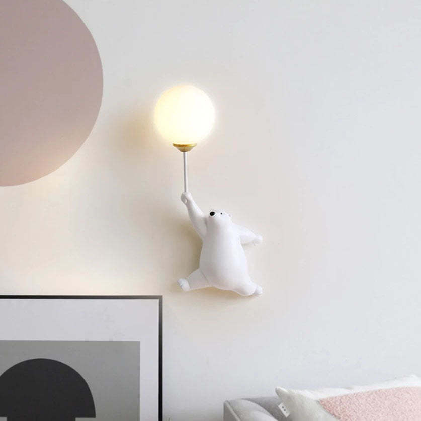 Modern Bear Iron Glass Sconce