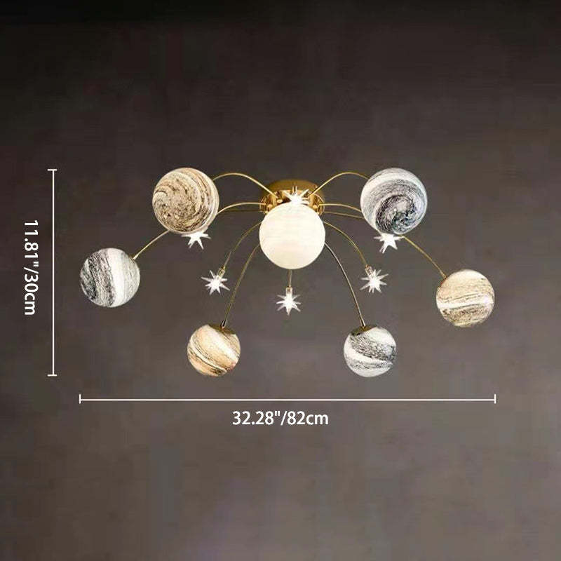 Nordic Kids Iron Glass Earth Planet 13-Light Light