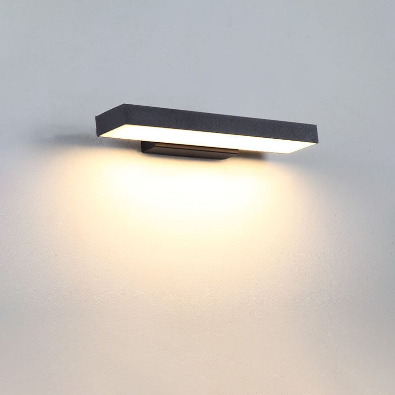 Minimalist Rectangular LED Sensor Outdoor Wall Sconce — Regular / Warm Light (3000K)