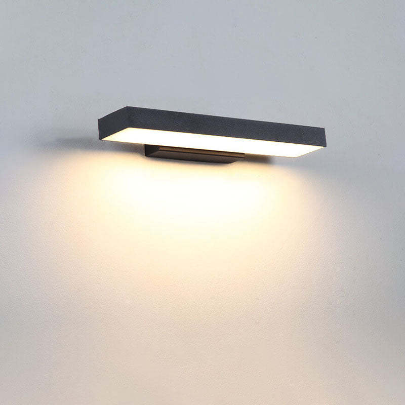 Minimalist Rectangular LED Sensor Outdoor Wall Sconce — Regular / Warm Light (3000K)