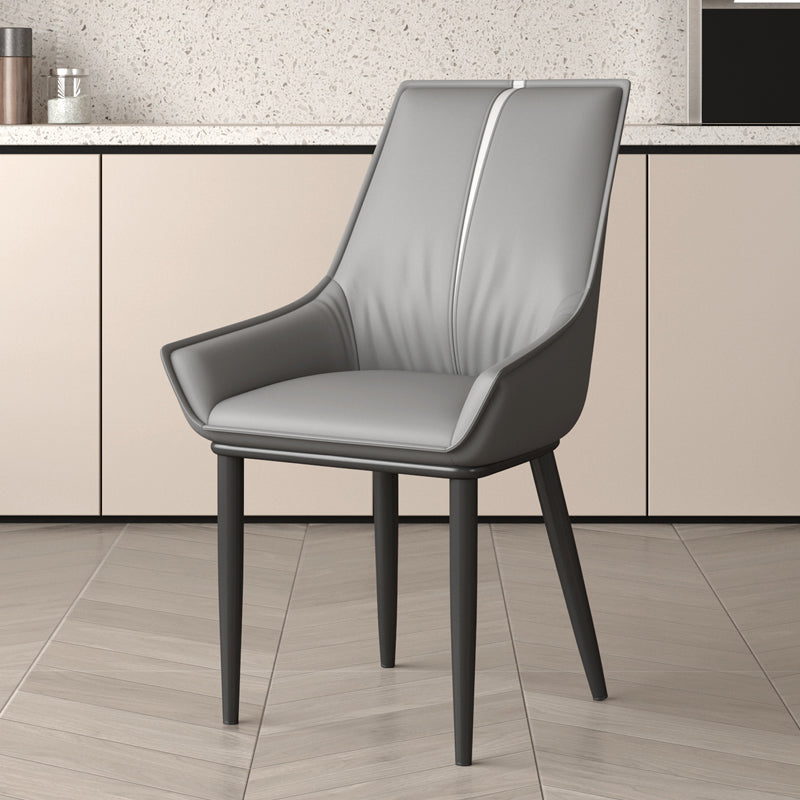 Nordic Leather Upholstered Dining Chair — Green