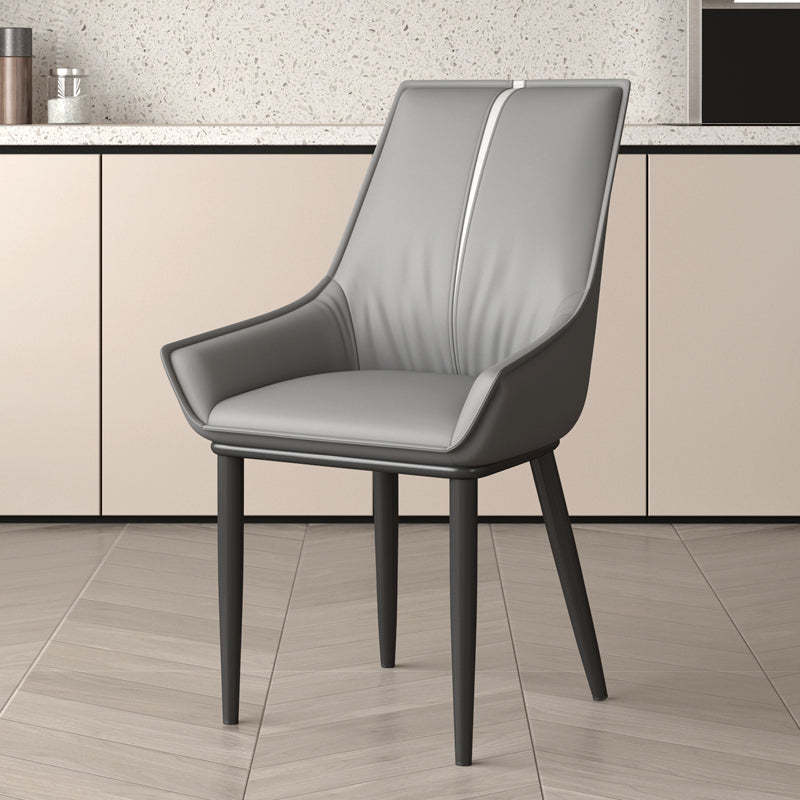Nordic Leather Upholstered Dining Chair — Green