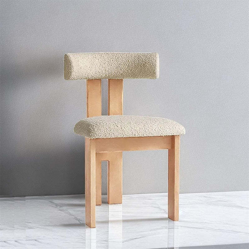 Lighom nordic lambswool semi-round wood dining chairs & benches