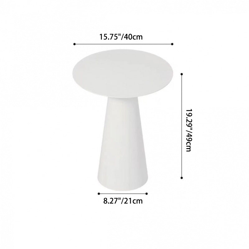 Minimalist Cone Base Iron Coffee Table — B / White