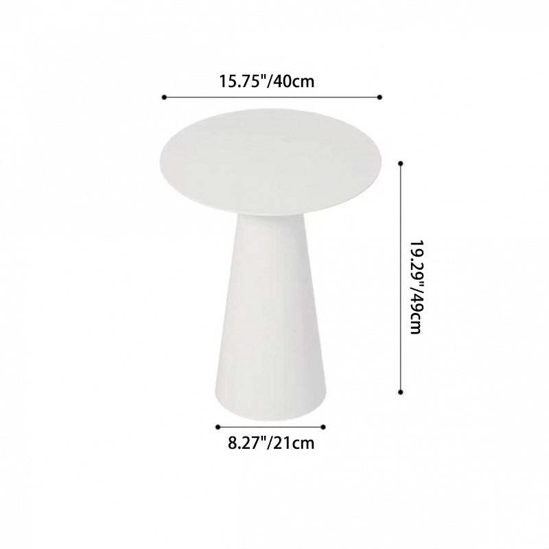 Minimalist Cone Base Iron Coffee Table — B / White