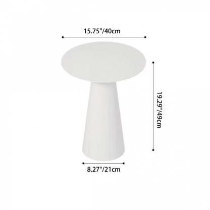 Minimalist Cone Base Iron Coffee Table — B / White